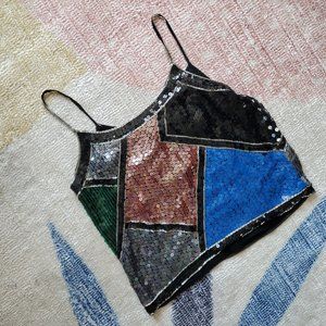 Colorful sequin tank top VTG
